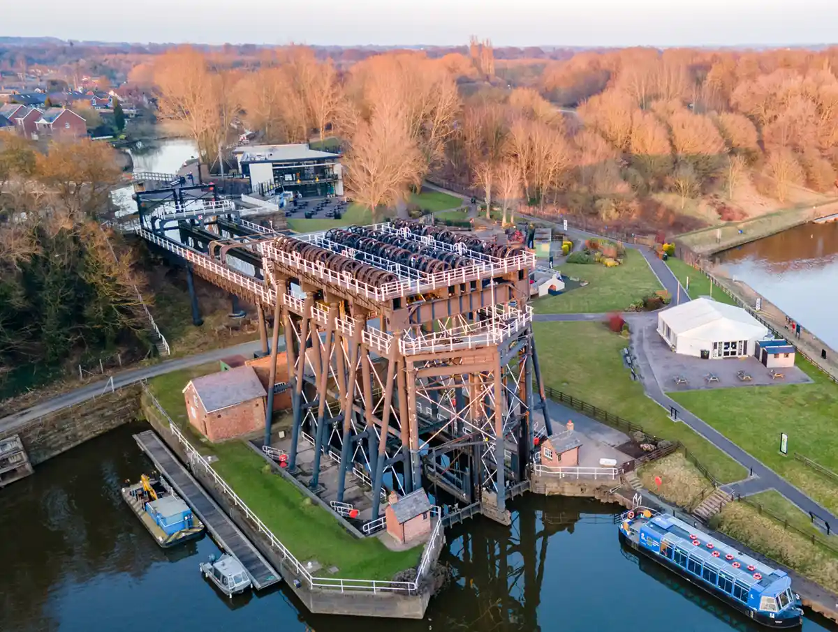 The Anderton Boat Lift is a two caisson lift lock near the village of Anderton, Cheshire, in North West England.