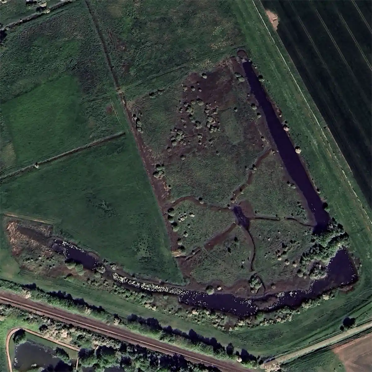 Broomfleet Washlands aerial map view in a square format.