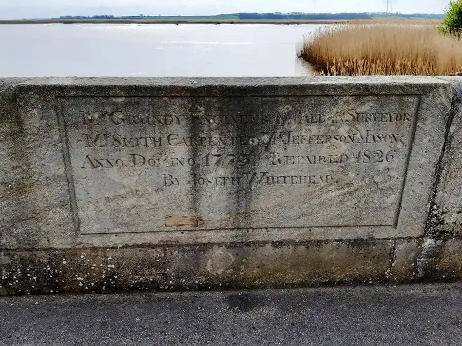 Stone engraved plaque form c.1776, found on the Weighton/Humber Lock bridge.